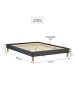 Homestyle4u Polsterbett mit Lattenrost 140x200 cm in Grau