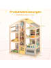 COSTWAY Puppenhaus mit 24 Zubehören 4 Etagen 3+ Jahre in Hellbraun