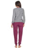 NORMANN langarm Frottee Pyjama Schlafanzug Bündchen und Zierspruch - 49881 in Grau