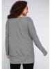 sheego Sweatshirt in dunkelgrau meliert