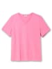 sheego V-Shirt in blumiges pink