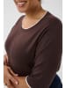 KAFFE curve Strickpullover KClizzy Regular fit in Seal Brown/Chalk Contrast