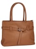 Cluty Handtasche echt Leder in cognac