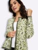 WITT WEIDEN Jacquard-Strickjacke in khaki-ecru-gemustert