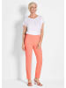 GOLDNER Kurzgröße:  Orange Hose LOUISA mit Biesen in pfirsich