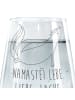 Mr. & Mrs. Panda Glas Stinktier Yoga mit Spruch in Transparent