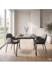 home24 home24 Armlehnenstuhl im 2er-Set aus Strukturstoff und Eisen im modernen Stil in Grau