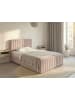 Beliani 2-tlg Doppelbett LUNAN in Rosa/Schwarz