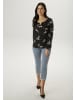 Aniston SELECTED Langarmshirt in schwarz-beige-zimt
