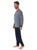 NORMANN langarm Frottee Schlafanzug Pyjama Bündchen - 82405 in blau