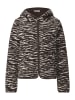 Street One Printed Teddy Jacket w.Hoody in Deep Roast Brown