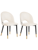 Beliani 2er-Set Esszimmerstuhl MAGALIA in Beige/Schwarz/Gold