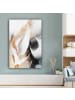 MuchoWow Leinwand Bilder Abstrakte Kunst weiß gold