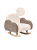 Beliani Schaukelstuhl SKARE in Beige/Heller Holzfarbton - (W) 54 x (H) 52 x (L) 54 cm