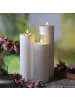 MARELIDA XXL LED Kerze für Außen flackernd H: 30cm D: 10cm in weiß