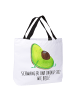 Mr. & Mrs. Panda Strandtasche Avocado Schwangerschaft mit Spruch in Weiß