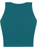 Janice 2 x Damen crop Top hochgeschlossen Niah in Petrol/Schwarz