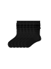 MUNADUNA 6er-Pack Faltende Lange Socken in Schwarz
