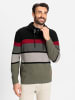 WITT WEIDEN Rollkragenpullover in schwarz-khaki-gestreift