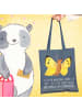 Mr. & Mrs. Panda Tasche Schmetterling Zitronenfalter mit Spruch in Indigo Blue