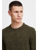 BLEND Strickpullover BHPullover 20716804  Basic Strickpullover mit Logo-Label in oliv
