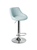 Beliani Drehhocker LUCCA in Blau/Silber - (W) 47 x (H) 83 x (L) 52 cm