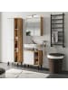 Furn.Design Badmöbel-Set 3-teilig weiß, Evoke Eiche, Badkombination, 121 x 190 cm
