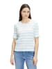 CARTOON Basic Shirt mit Rundhalsausschnitt in Cream/Light Blue