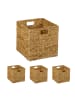 relaxdays 4 x Aufbewahrungskorb in Natur - (B)30 x (H)30 x (T)30 cm