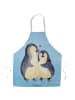 Mr. & Mrs. Panda Grillschürze Pinguin umarmen ohne Spruch in Eisblau