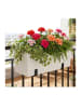relaxdays Balkonkasten "Rattan" mit Halterung in Weiß - (B)50 x (H)19 x (T)19 cm