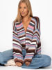 SASSYCLASSY Gestreifter, mehrfarbiger Cardigan in Altrosa