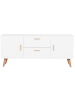 Beliani Sideboard MEET in Weiß/Braun - (W) 160 x (H) 70 x (L) 42 cm