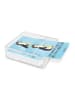 Mr. & Mrs. Panda Coaster Pinguin Blumen mit Spruch in Eisblau