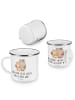 Mr. & Mrs. Panda Camping Emaille Tasse Henna-Abend Farbenliebe m... in Transparent