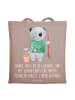 Mr. & Mrs. Panda Shopping Tasche Lieber Gärtner mit Spruch in Braun Pastell