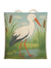 Mr. & Mrs. Panda Strandtasche Storch Design ohne Spruch in Weiß