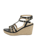 Les Tropéziennes par M Belarbi Lili – Keilabsatz-Sandalen aus Leder Schwarz
