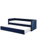 Beliani Tagesbett MIMIZAN in Blau - (W) 100 x (H) 76 x (L) 220 cm