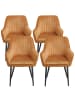 SONGMICS 4er-Set: Esszimmerstuhl in Karamellbraun - (B)62.5 x (H)85 x (T)60 cm