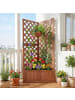 COSTWAY Blumenkasten mit Rankgitter 55x55x140 cm in Braun