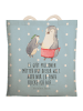 Mr. & Mrs. Panda Shopper Pinguin mit Kind mit Spruch in Blau Pastell