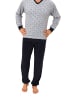 NORMANN Frottee Schlafanzug Pyjama lang Bündchen erhätlich - 52228 in Grau