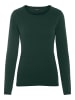 Vero Moda Feinstrick Pullover Struktur Rundhals Longsleeve VMCARE in Dunkelgrün