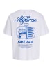 JACK & JONES Junior T-Shirt Kurzarm Jorvacation Bio-Baumwolle in bright white portugal