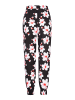 Cloud5ive Cloud5ive Viskose Hose mit Bündchen 2-Pockets & Big Flowers in black/rose