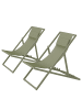 home24 Liegestuhl Nivi 2er-Set in Salbei