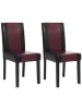 MCW 2er-Set Esszimmerstuhl Littau, Kunstleder, schwarz-rot, dunkle Beine