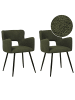 Beliani 2er-Set Esszimmerstuhl SANILAC in Grün/Schwarz