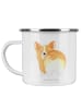 Mr. & Mrs. Panda Emaille Tasse Corgi Po ohne Spruch in Weiß